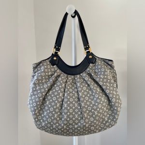 Authentic Louis Vuitton gray denim hobo shoulder bag!